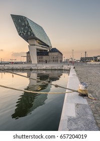 Antwerp, Belgium - 3 April 2017: Contextual View On The New Port House Of Antwerp.