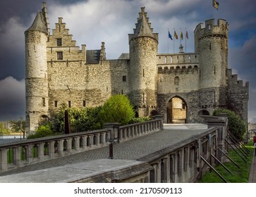 Antwerp, Belgium - 4-3-20011: Het Steen.  It is a medievil fortress in the old city centre of Antwerp
