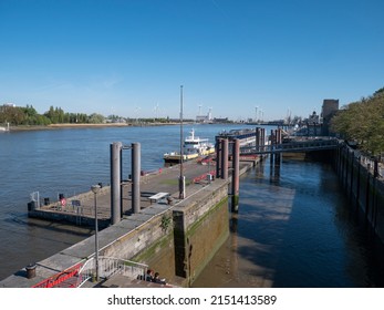 Antwerp, Belgium, April 17, 2022, connection with ferry and ferry service between left and right bank Sint-Anna and Steenplein
