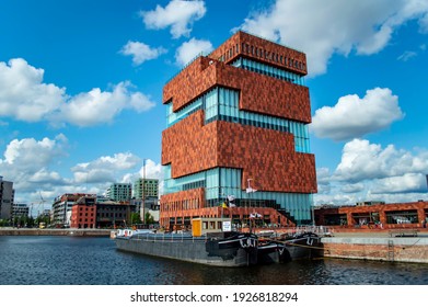 Antwerp, Belgium - July 12, 2019: Museum aan de Stroom ('Museum by the River'), the largest museum in Antwerp, Belgium  