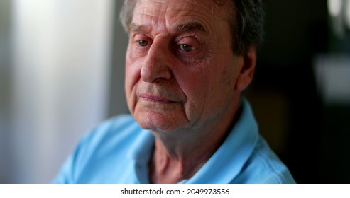 Anxious Person, Worried Senior Older Man Rubbing Eyes
