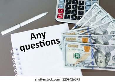 Any Questions text on a business notebook the a table - Shutterstock ID 2209426675