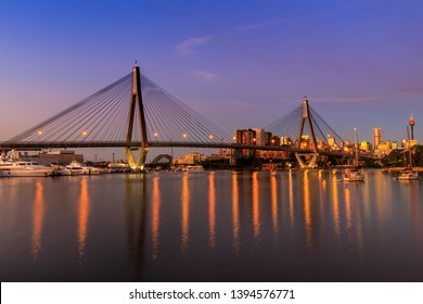 Anzac Bridge by night, Sydney, Australia - Shutterstock ID 1394576771