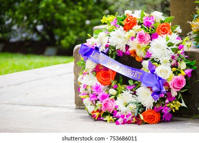 ANZAC Floral Wreath On Rememberance Day.