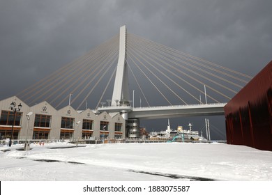 Aomori Bay Bridge In Aomori City, Japan.