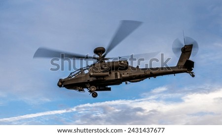 Apache tank buster attack helicopter in flight