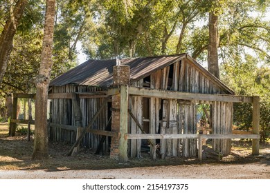 Apalachicola, FL, US-December 5, 20202: Slave quarters at the antebellum Orman House built in 1838 by a cotton merchant and slave owner in the Florida Panhandle is a state park historical site.