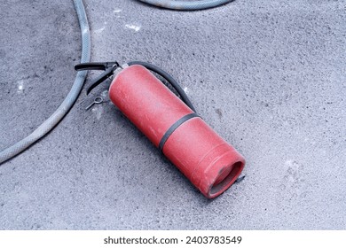 APAR or light fire extinguisher or fire protection in the form of a red tube