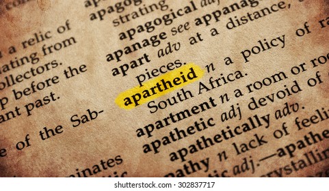 Apartheid Word In Old Textured Dictionary