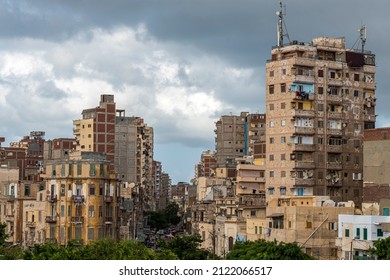 An Apartment Building In Africa In A Poor Neighborhood.