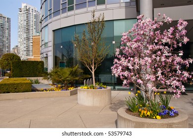 Apartment Building Entrance In Downtown Vancouver, Canada.