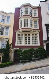 Apartment Building On A Steep Street In San Francisco