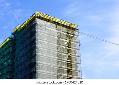 Apartment House Facade Renovation And Thermal Insulation, Scaffolding