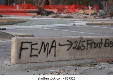 Apartments Destroyed By Hurricane Katrina.