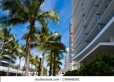 Apartments In Skyscrapers At Miami Beach. Expensive Real Estate In Miami.