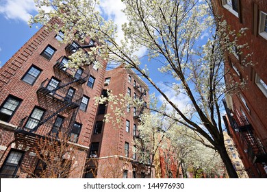 Apartments in the spring in the Chelsea neighborhood of New York City.