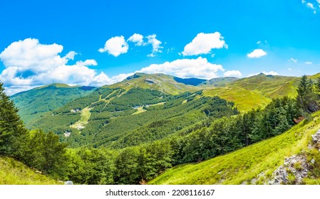 Apennine Mountains In August With Blue Skies