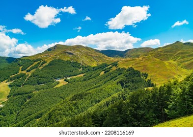 Apennine Mountains In August With Blue Skies