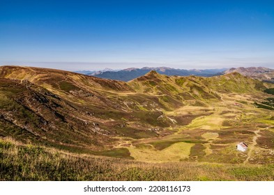 Apennine Mountains In August With Blue Skies