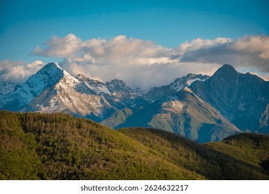 Apennine Mountains in Emilia Romagna with Clouds