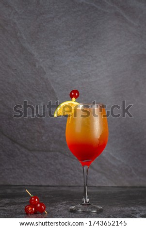 Aperol Spritz. Tropical drink on concrete background