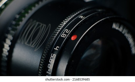 Aperture Ring Of Camera Lens At F 2.8.