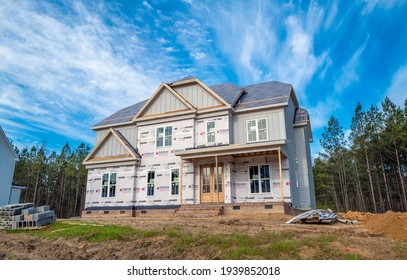 Apex, NC, USA; 20th March 2021: New House Construction In The Booming Economic Growth Area Of North Carolina.