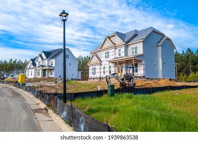 Apex, NC, USA; 20th March 2021: New House Construction In The Booming Economic Growth Area Of North Carolina.