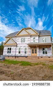 Apex, NC, USA; 20th March 2021: New House Construction In The Booming Economic Growth Area Of North Carolina.