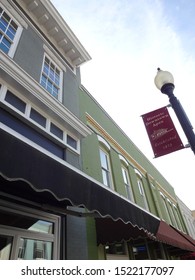 APEX, NC / USA - Feb 2015: Historic Downtown Apex Street Banner