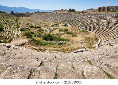 Aphrodisias stadium. Historical archeological site. Ancient ruins in Turkey