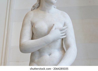 Aphrodite is the ancient goddess of love and beauty. Marble sculpture of Aphrodite at the Museum of Art. Art, religion and sculpture of ancient Greece.