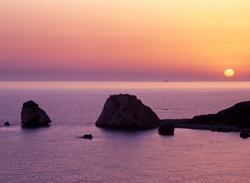 Aphrodite's Rock At Sunset, Petra Tou Romiou, Cyprus.
