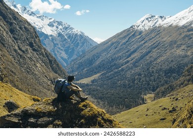 Api Himal darchula  Valley View From On the  rock