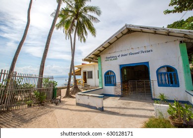 Apo Island,Philippines,March 15,2017: Saint Vincent Ferrer Church On The Island 