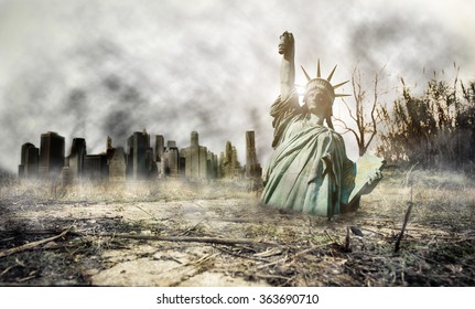 Apocalypse New York Fantasy Concept About Stock Photo Edit Now