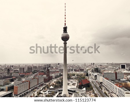 Similar – Image, Stock Photo View of the television tower from Pankow