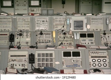 Apollo 1960s Mission Control Equipment On Display In Kennedy Space Center