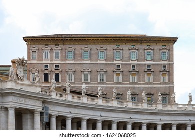 Apostolic Palace, In The Vatican, Close-up.