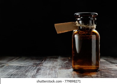 Apothecary Bottle With Potion Or Tincture Copy Space