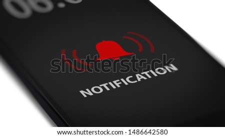 App Notification on Smart Phone Screen.
