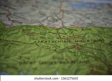 Appalachian Mountains  Map Close Up 