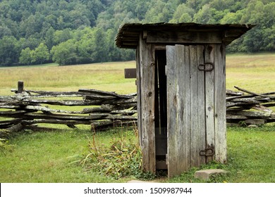 Appalachian  Pioneer Out House, In The Great Smoky Mountains National Park.