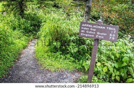 The Appalachian Trail. The Appalachian trail as it approaches Clingmans Dome. At over 6000 ft. this is the highest elevation of the trail within the Great Smoky Mountains National Park. 
