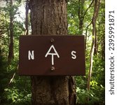 Appalachian Trail Blaze Sign in the Woods