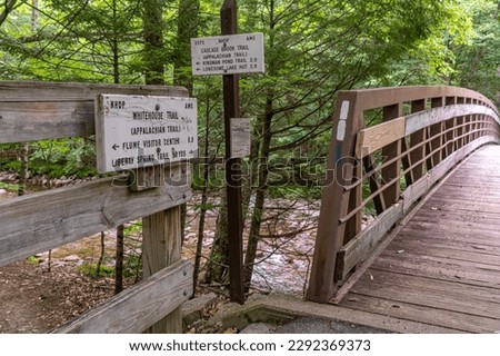 Appalachian Trail mile marker trailheads along the white mountains in New Hampshire