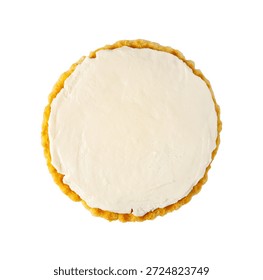 Appetizer snack featuring a single round cracker topped with creamy cheese blend