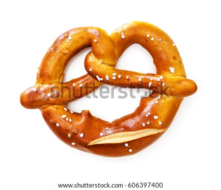 Appetizing Bavarian pretzel isolated on white background