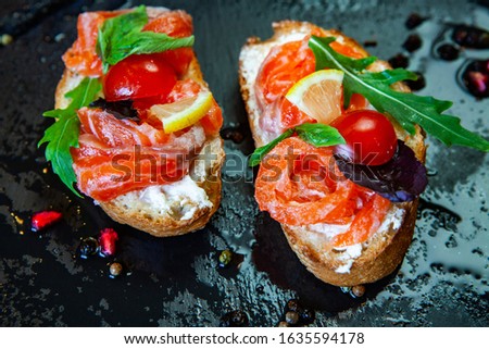 Similar – Hausgemachte italienische Bruschetta A