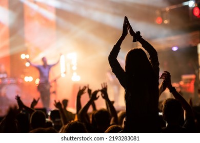 Applause Of Girl And Audience During Music Concert